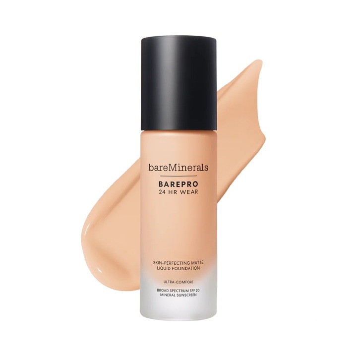 Fond de ten fluid cu finisaj mat, bareMinerals BAREPRO 24HR WEAR, light 21 cool, 30 ml