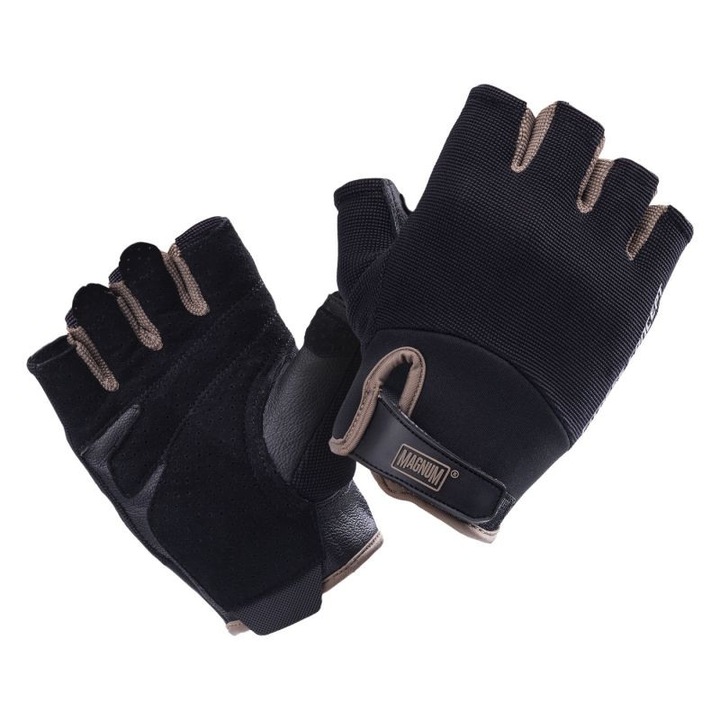 Спортни ръкавици Magnum Concept, еластичен материал, без пръсти, черни, 2XL