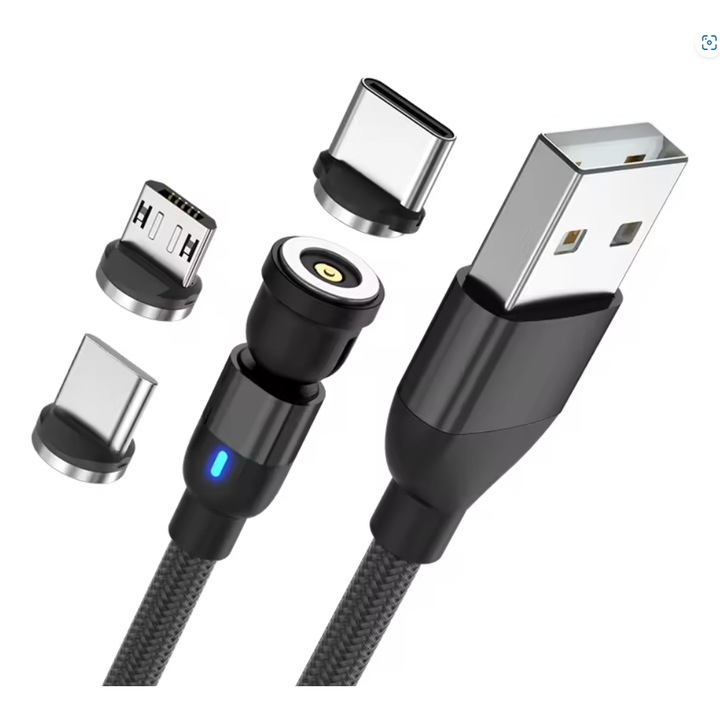 Cablu magnetic de incarcare cu rotatie 540, 1 m