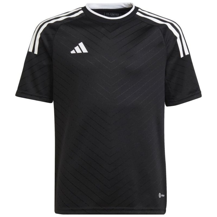 Gyerek sportpóló, adidas, Campeon 23, fekete, újrahasznosított poliészter