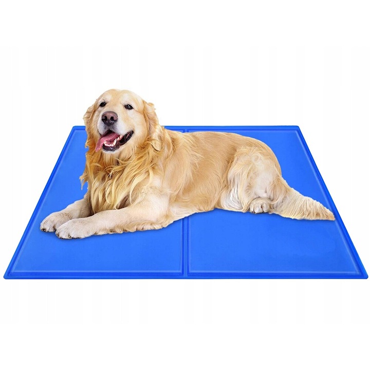 Hűsítő gélmatrac kutyáknak és macskáknak, 50x65 cm, kék