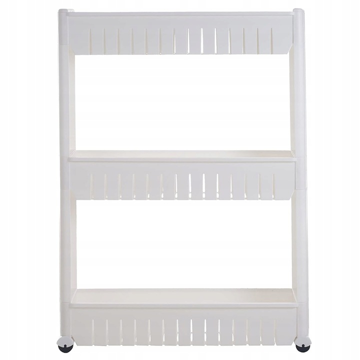 Rafturi Verk Group, mobil pe roti, 3 niveluri, alb, 72x12.5x54.5cm