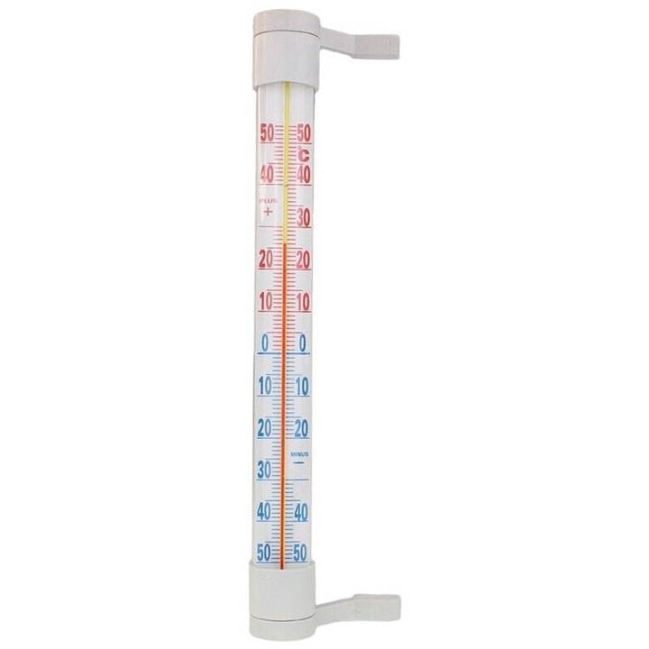 Termometru lung interior/exterior, alb, -50°C +50°C