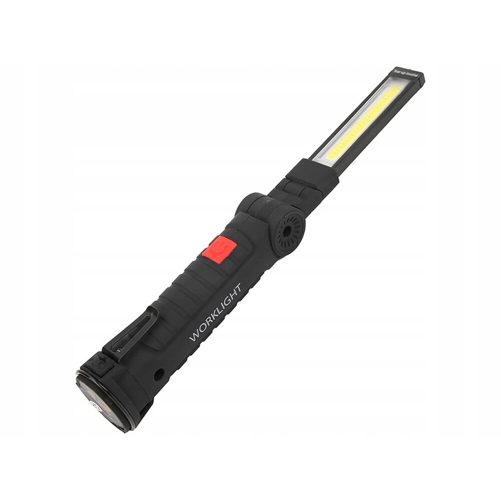 Lampa de lucru Verk Group, pliabila cu magnet si carlig, LED COB, incarcare microUSB, 20.5x3.5cm