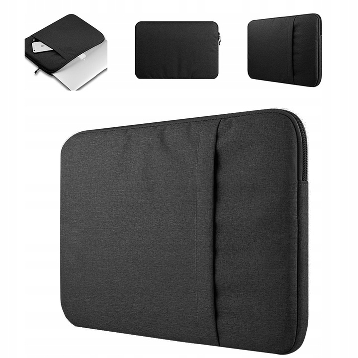 Husa laptop Verk Group, rezistenta la socuri si apa, buzunar lateral, negru, 40x2x30cm