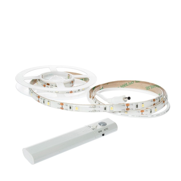 Banda LED Eko-Light 1M cu senzor, 4000K, 180lm, alimentare 4xAAA