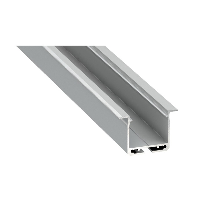 Eko-Light K típusú profil, 2m, 2m-es LED szalagokhoz, ezüst