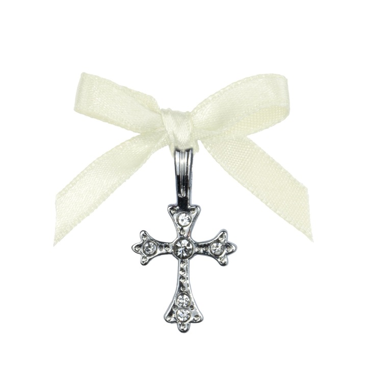 Cruciulita Botez, model "Fundita Eleganta", pentru Baieti, Fete, culoare Crem, marca LoreBebe ®