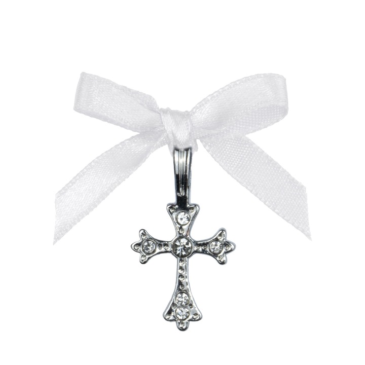 Cruciulita Botez, model "Simbol Religios", pentru Baieti, Fete, culoare Alb, marca LoreBebe ®