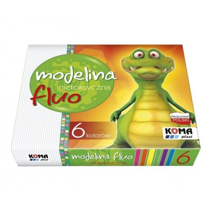 Plastilina Sweet Colours, set 6 culori fluo, multicolor, 111x95mm