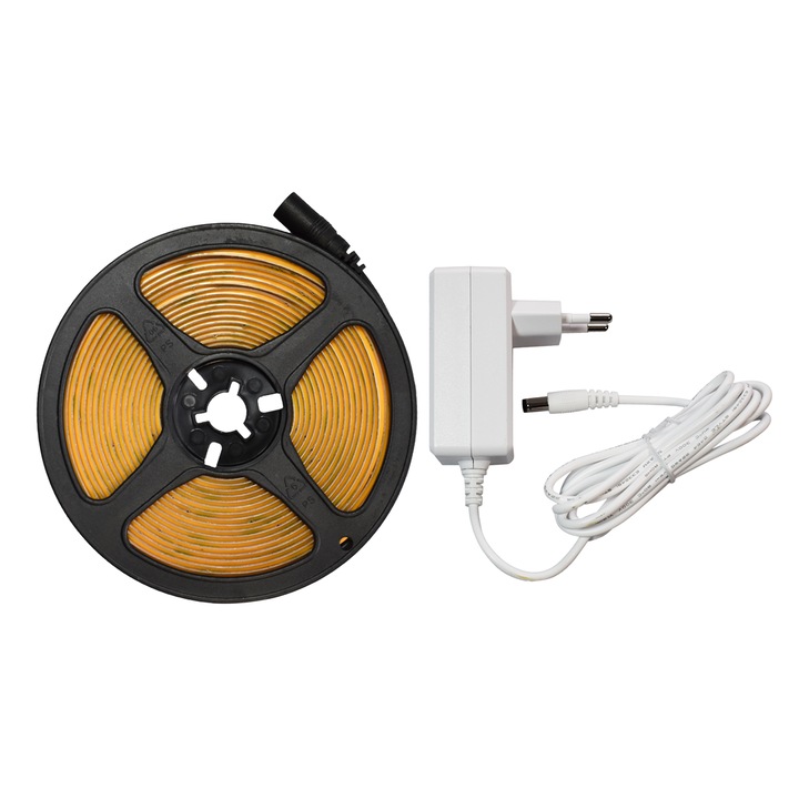 Banda LED COB 320led/m 3000K, set 5m cu alimentare, Eko-Light