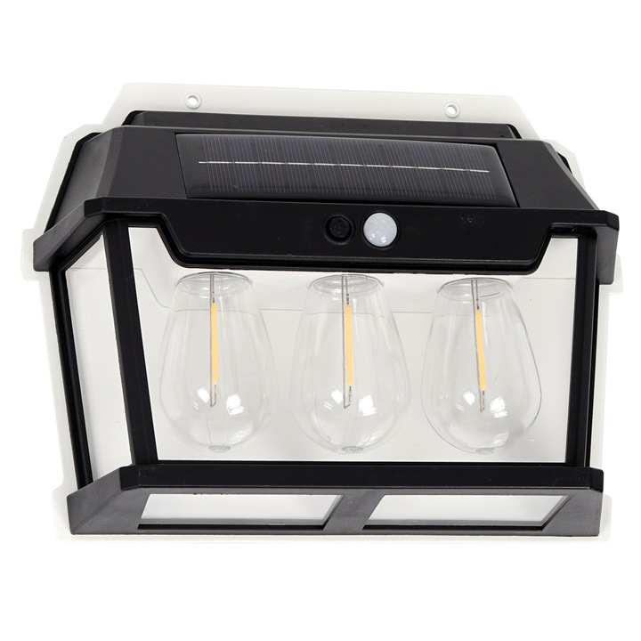 2 db Eko-Light Filo napelemes fali lámpa, mozgásérzékelővel, fekete