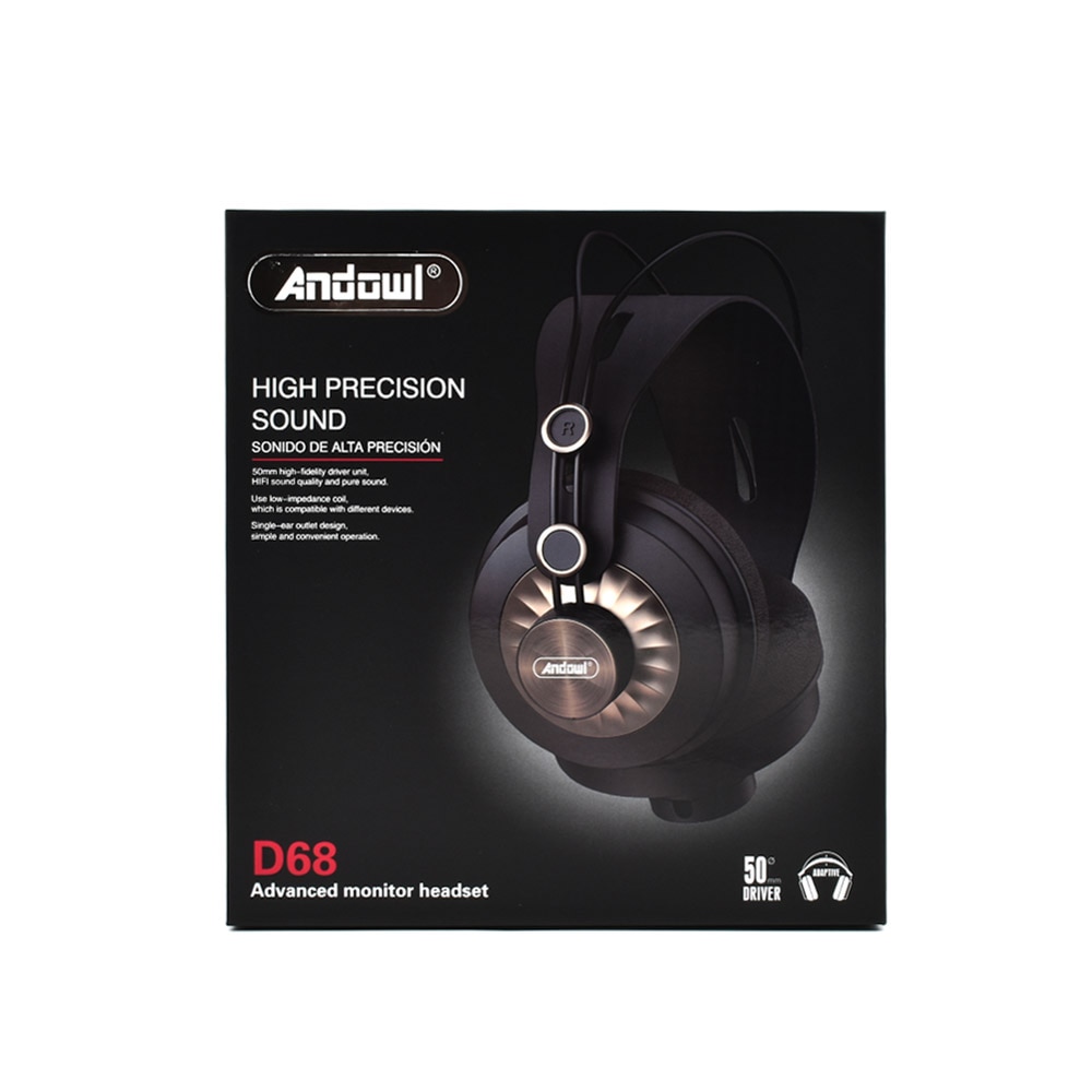 Casti cu fir D68, Stereo, jack 3, 5 mm, negre
