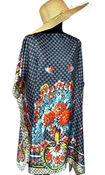 Rochie Plaja, Pareo, Matase si Vascoza, Negru/Rosu