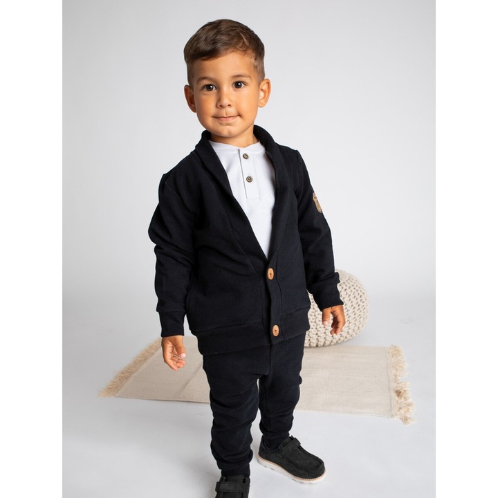 Stilusos kapucnis kapucnis fiuknak, Nicol, pamut, fekete, Fekete