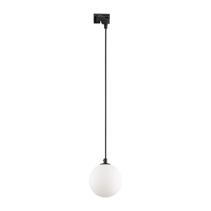 Pendul TK-Lighting TRACER, sticla alba, metal lacuit, 120x120x1550mm, negru