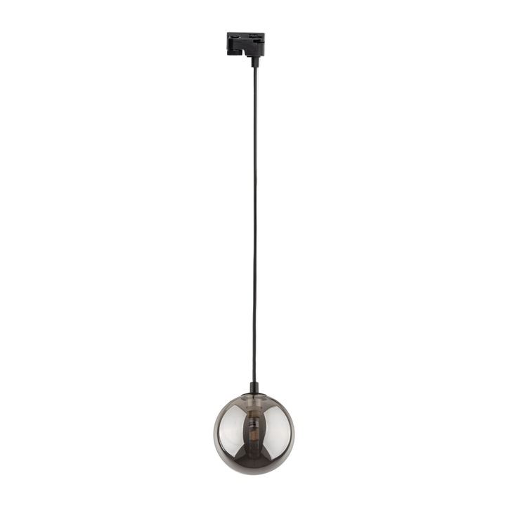 Pendul TK-Lighting TRACER, metal lacuit, plastic, cablu negru, sticla grafit, G9, 120x120x1550mm