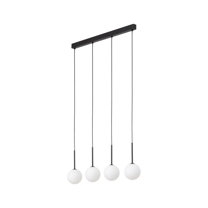 Lustra suspendata TK-Lighting MARTIN, 4 surse lumina, negru/alb, 78x12x140cm