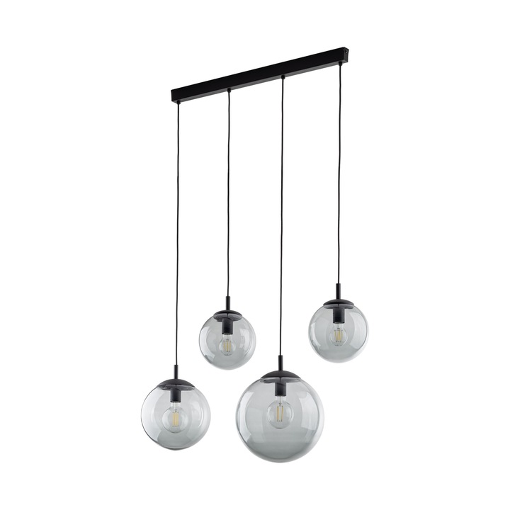 Lustra suspendata TK-Lighting ESME GRAPHITE, negru, sticla grafit, E27, 870x300x1750mm