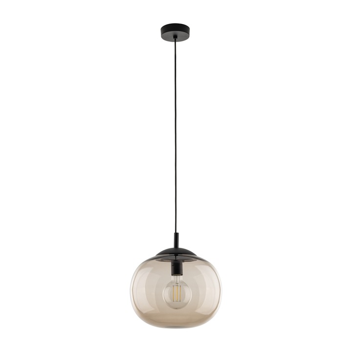 Lustra suspendata TK-Lighting VIBE TOPAZ, negru, topaz, E27, 250x250x1600mm