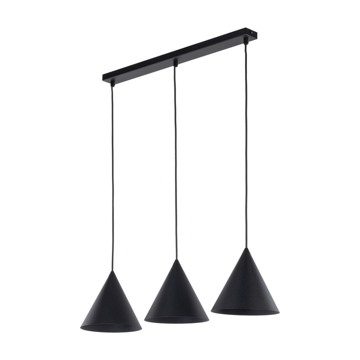 Lustra TK-Lighting CONO, 3 S, neagra, 15W, dimensiuni 750x190x1200mm