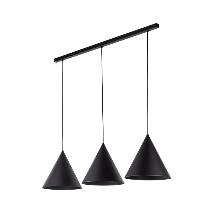 Lustra TK-Lighting CONO, 3 brate, negru, dimensiuni 1200x320x1600mm
