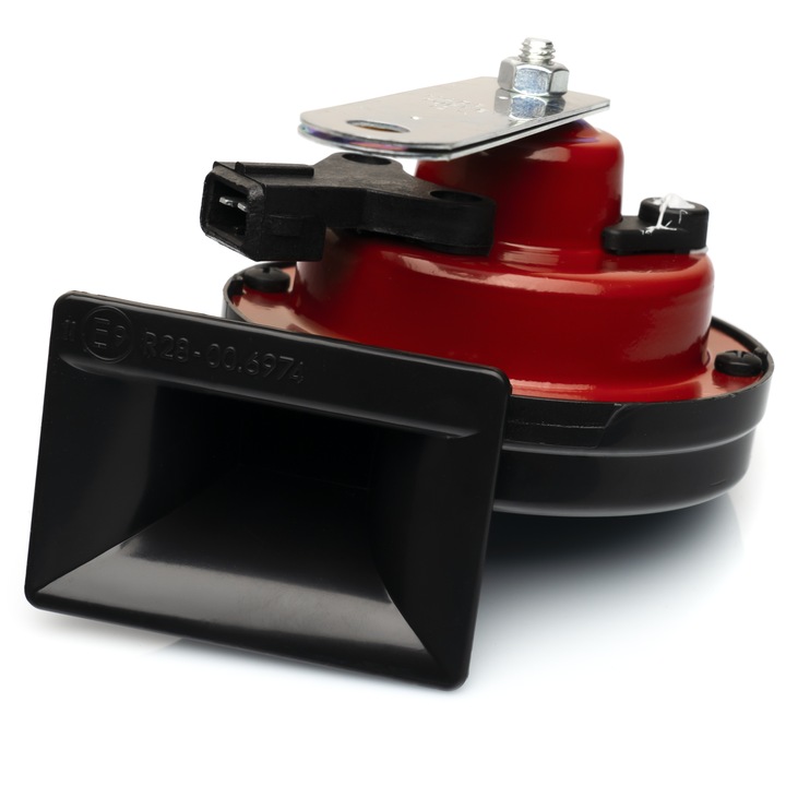 Claxon Auto Universal, Pentru Dacia, Renault, Citroen, Peugeot, OE 7700422022, Conector Dreptunghiular 2 Pini, Frecventa Inalta 510Hz 12V, Sunet Puternic Si Clar, Inlocuitor Calitate Premium, Montaj Simplu, 1 Bucata, Negru