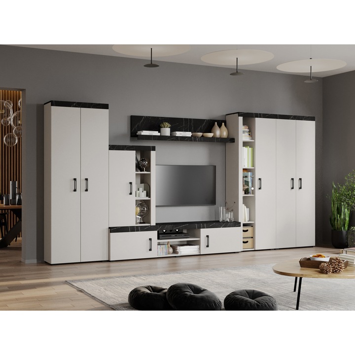 Set Living Melo, C4 Duo, Mobila sufragerie, L 375, 2 x A 35, 2 x H 182 cm