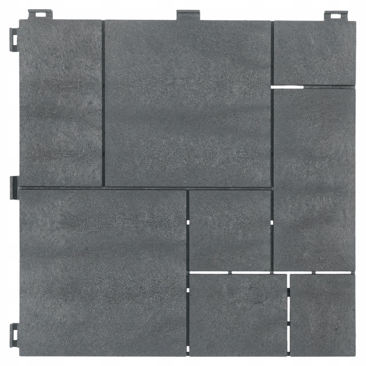 Плочки за градински под, e-floor, Deck Tile Stone Mosaic, 30x30 см, сиво