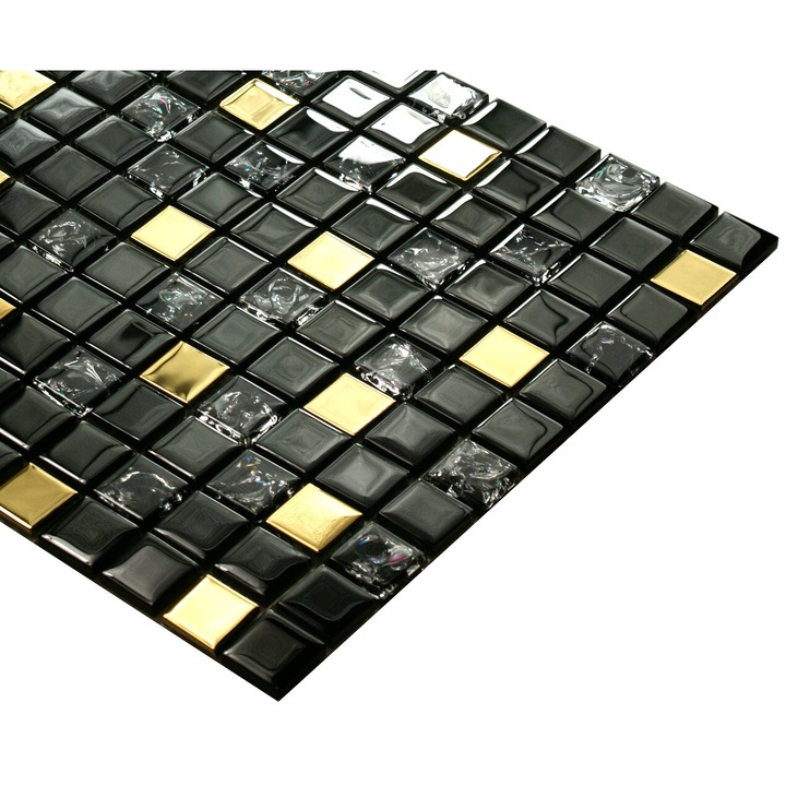 Стъклена мозайка "GOLD MONTE", Черна мозайка за стена