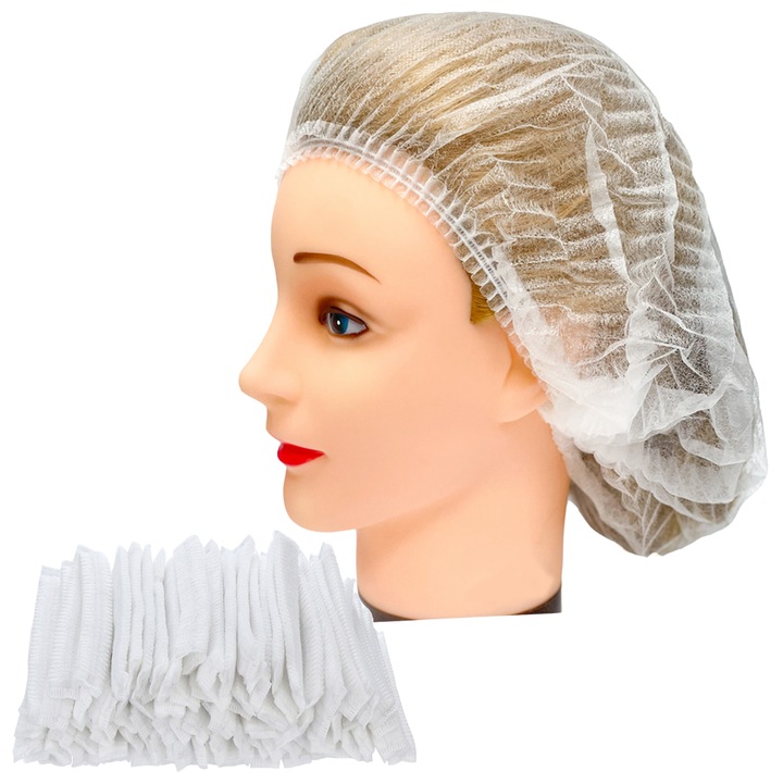 Комплект 100 еднократни шапки за коса, Xhair, полар