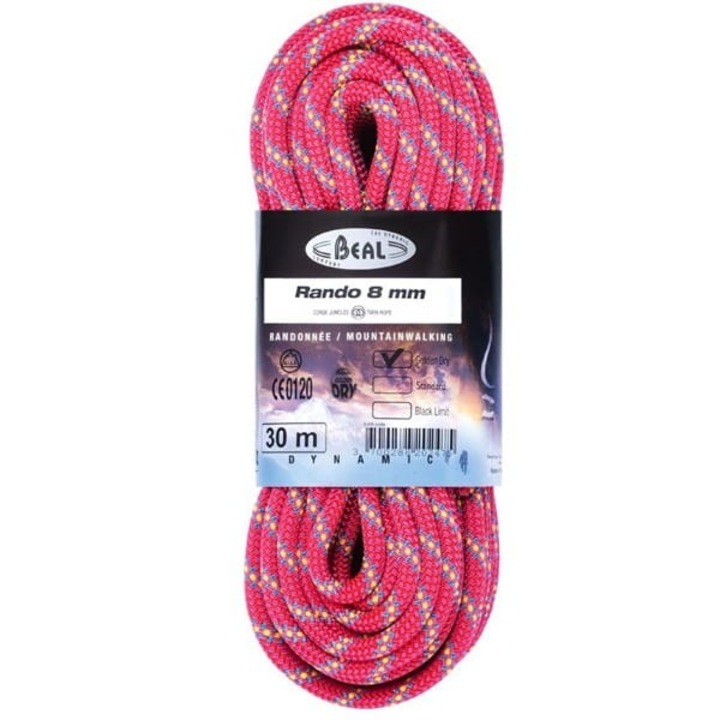 Beal Rando 8mm, 20m, rózsaszín túrakötél, képzett túrázáshoz