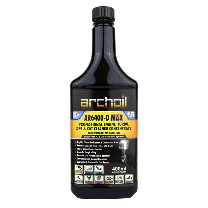 Tisztító adalék, ARCHOIL, 6400-D MAX, Dízelmotorokhoz, 400 ml
