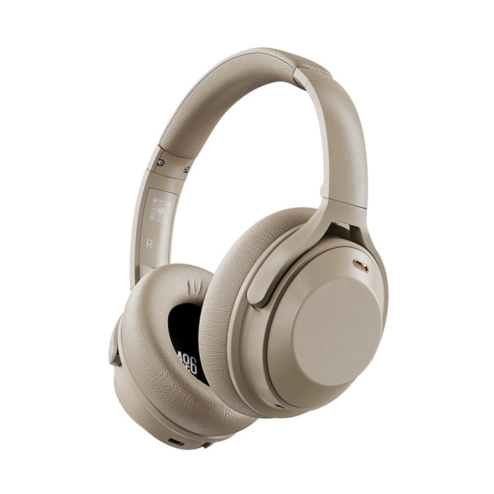 Casti wireless Over-Ear, A06 ANC, Bluetooth wireless pentru copii, incarcare rapida, microfon, caki
