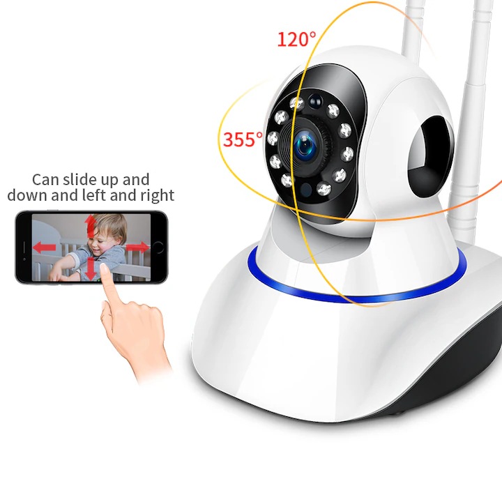 Вътрешна IP безжична Full HD камера за видеонаблюдение, резолюция 1920x1080, STY5 с автоматично проследяване и известия