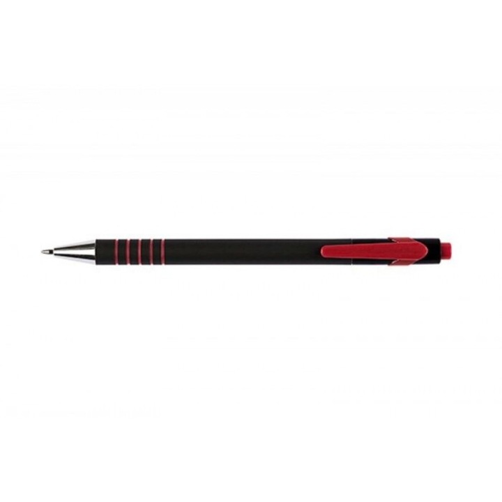 Set pixuri Q-CONNECT Lambda, 0,7mm, grip cauciucat, rosu, 68x153mm