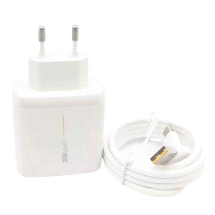 SupeVooC USB 65W töltő, AHA PRINT®, Oppo-hoz, 6,5A kábel mellékelve, USB-USB-C, adatátvitel és töltés, 2m