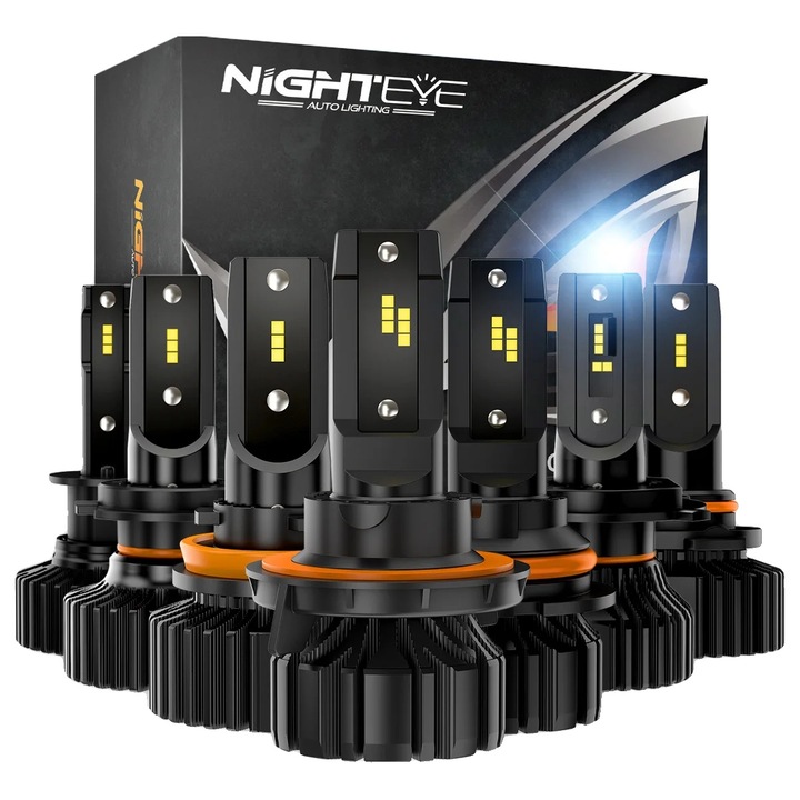 Set Becuri LED Auto, Mini Size, 8000LM, 6500K alb, 50W, durata lunga de viata, multicolor