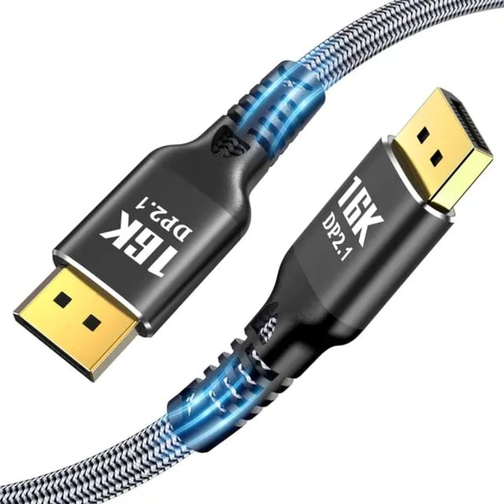 Кабел DisplayPort 2.1 16K 30Hz, 8K 120Hz, 4K 144Hz 2K 165Hz мъжки-мъжки, HDR 40Gbps, 2 метра, Q-Elite®