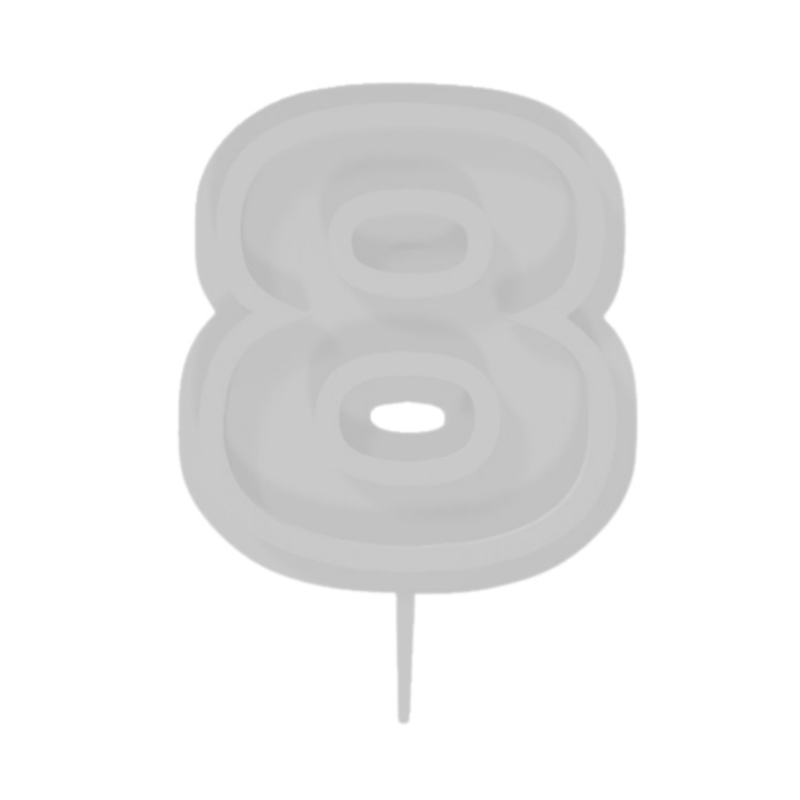 Свещник за торта, "8", рожден ден, 100 X 71 мм бяла слонова кост