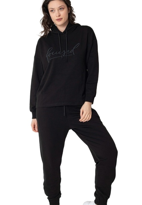 Trening Dama Bumbac UraMag, Gluga si snur, Negru