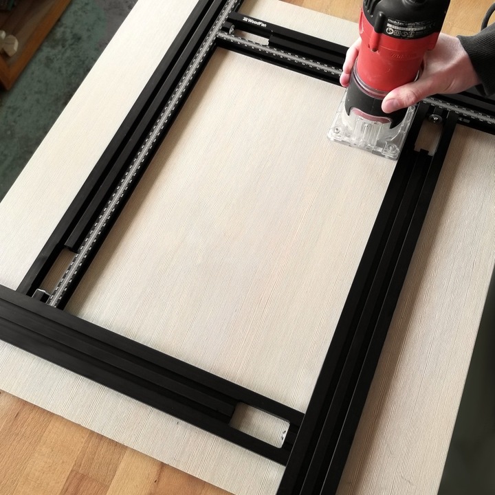 Sablon de frezat reglabil, Premium, 550x550mm, Negru