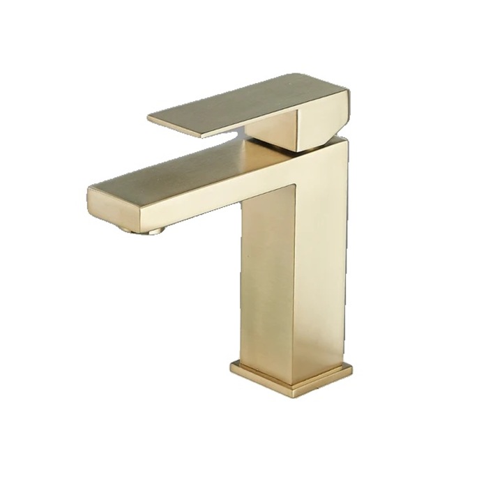 Szaniter csaptelep, pultra szerelhető, arany, 40cm-es hideg-meleg víz csövek