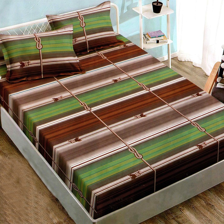 Комплект кувертюра с 2 калъфки Finet Elegance за матрак 160x200 см, Кафяв, HF2FP50