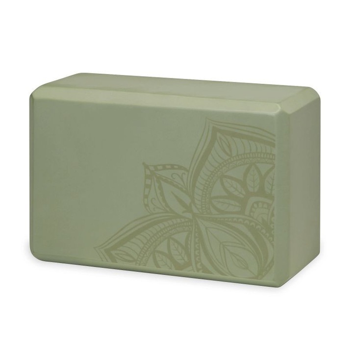 Bloc yoga Gaiam Celery Point, spuma, margini rotunjite, 23x7x15cm