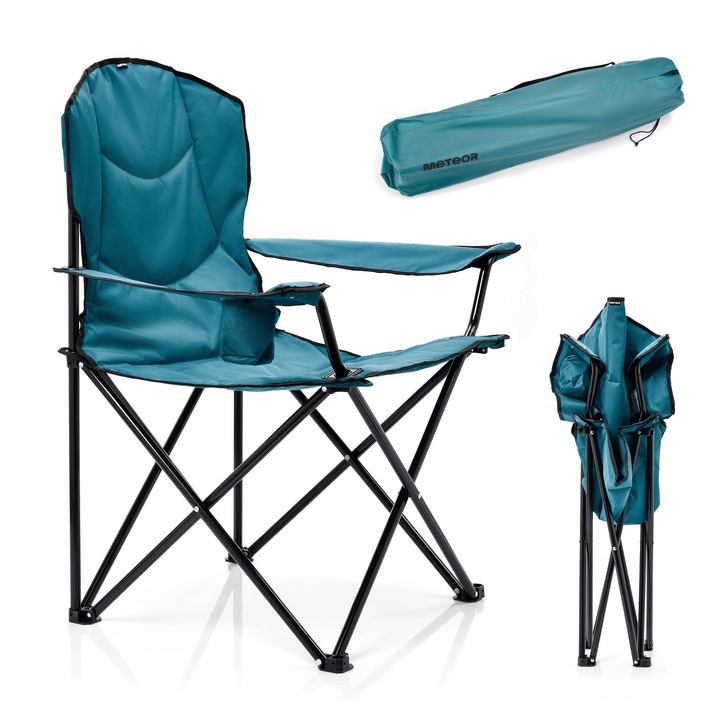 Scaun, Meteor Hiker, Materialul Sezutului, Poliester Oxford 600D, Materialul Cadrului, Otel Vopsit Electrostatic, Greutatea Maxima A Utilizatorului, 100 Kg, Compact Si Solid, Dimensiuni, 90 cm x 100 cm x 57 cm, Culoare Marin