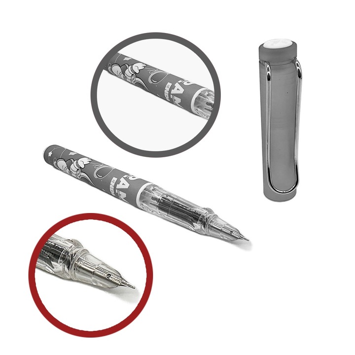 Stilou Plastic cu Penita ascunsa 0209M Astronaut, cu Radiera si Cerneala Termosensibila, cartus de 5cm, Grip ergonomic, Albastru, Vision XXI