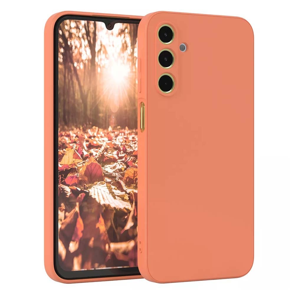 Husa BestCase® Premium Silicon, Compatibila Cu Samsung Galaxy A54 5G, 1.2MM Slim, Microfibra in interior, Antisoc, Rezistent la socuri, Protectie Camera, Margini ridicate pentru protectia ecranului, Portocaliu