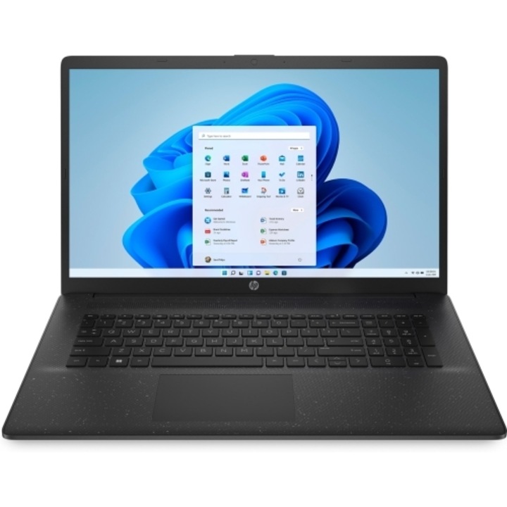 Laptop HP 17, 17.3" Full HD, Intel® Core™ i3 N305 pana la 3.8 GHz, 8 GB RAM DDR4 3200, 256 GB SSD, Intel® UHD Graphics, Windows 11 Home, Black DDR4