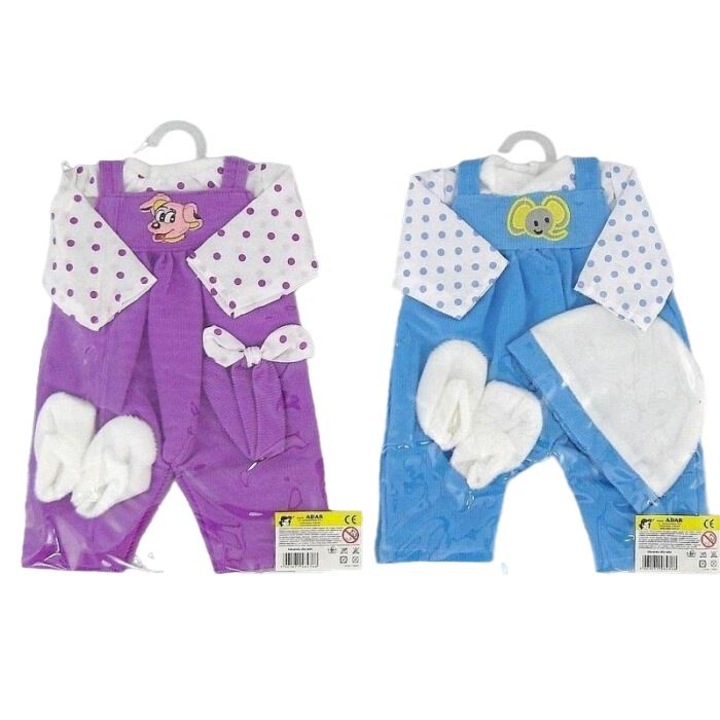 Set haine pentru papusi Adar, mix modele, pentru 40cm, cu umeras, 3+ ani